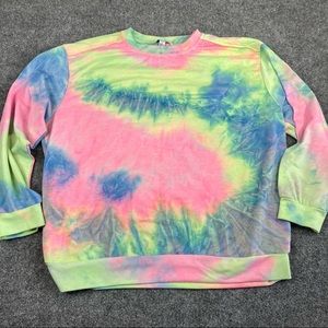 She + Sky Tye Dye sweater long sleeve shirt large sweatshirt